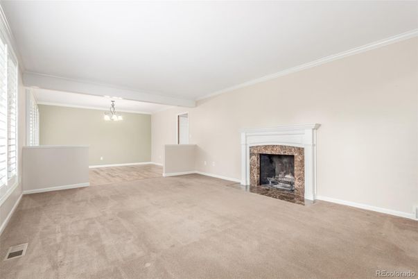 Empty room, Fireplace, Interior