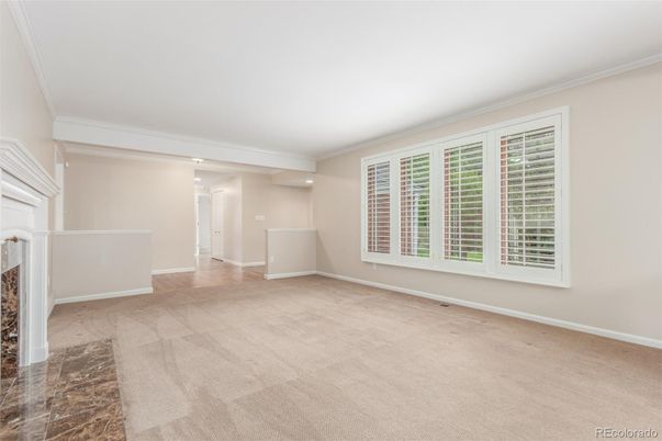 Empty room, Fireplace, Interior, Recessed Lighting