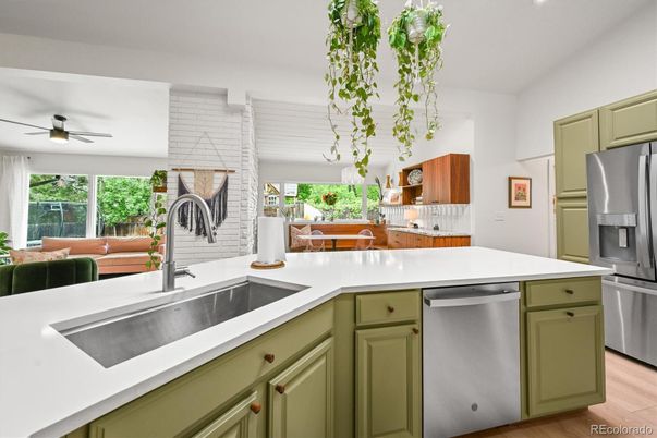 Interior, Kitchen, Stainless Steel Appliances, Wood Texture Flooring