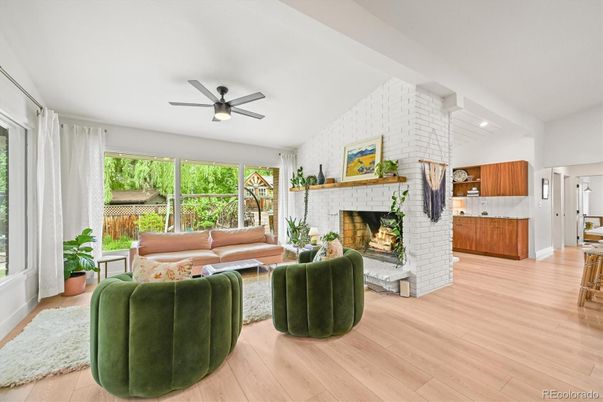 Fireplace, Interior, Living room, Stone Walls, Wood Texture Flooring