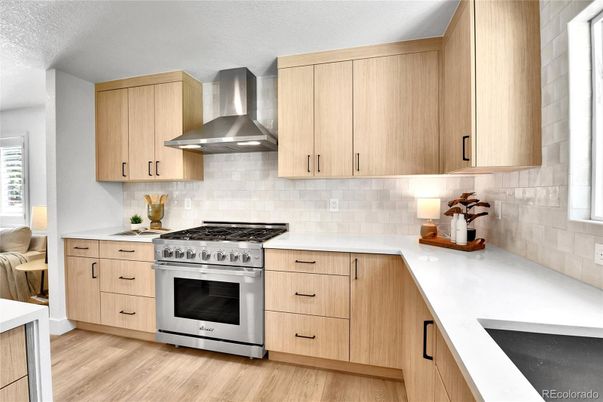 Interior, Kitchen, Stainless Steel Appliances, Wood Texture Flooring