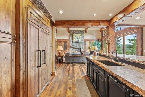 Fireplace, Interior, Recessed Lighting, Wood Texture Flooring