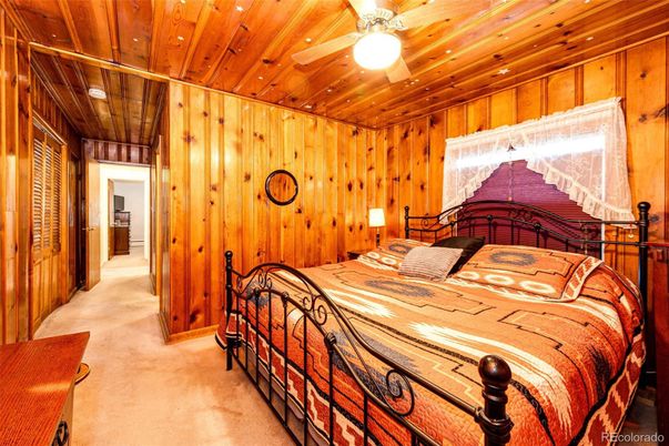 Bedroom, Interior, Recessed Lighting, Wooden Ceilings, Wooden Walls