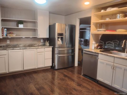 Interior, Kitchen, Recessed Lighting, Wood Texture Flooring