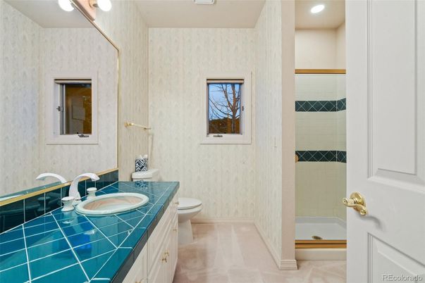 Bathroom, Interior, Recessed Lighting, Tile Countertops