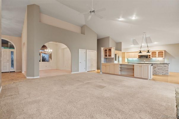 Chandelier, Empty room, Interior, Kitchen, Pendant Lights, Recessed Lighting