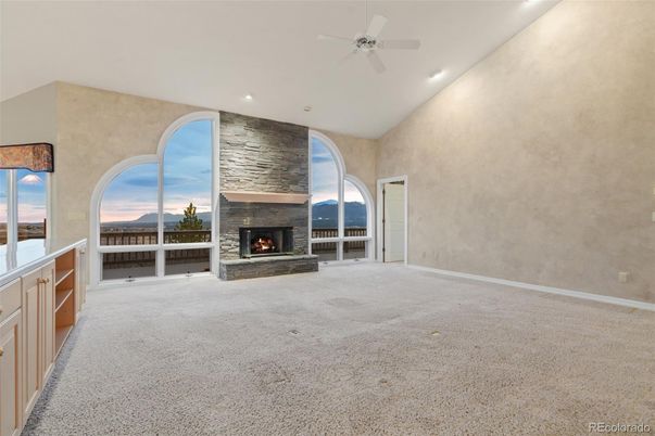 Empty room, Fireplace, Interior, Recessed Lighting