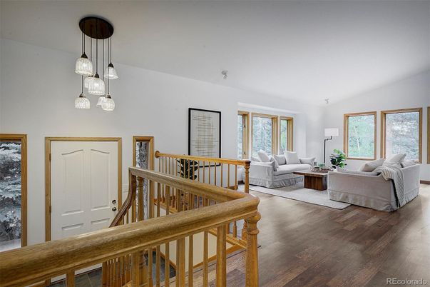 Interior, Living room, Pendant Lights, Wood Texture Flooring