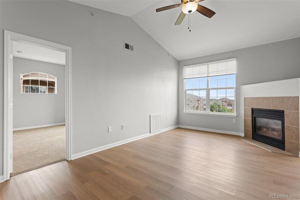 Empty room, Fireplace, Interior, Wood Texture Flooring