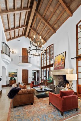 Chandelier, Fireplace, Interior, Living room, Wooden Beams, Wooden Ceilings