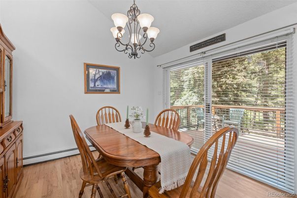 Chandelier, Dining room, Interior, Wood Texture Flooring