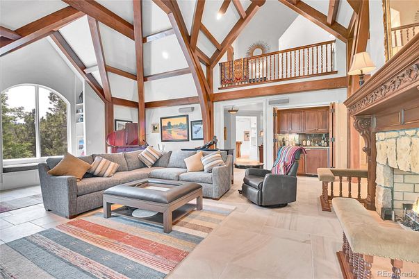 Fireplace, Interior, Living room, Wooden Beams