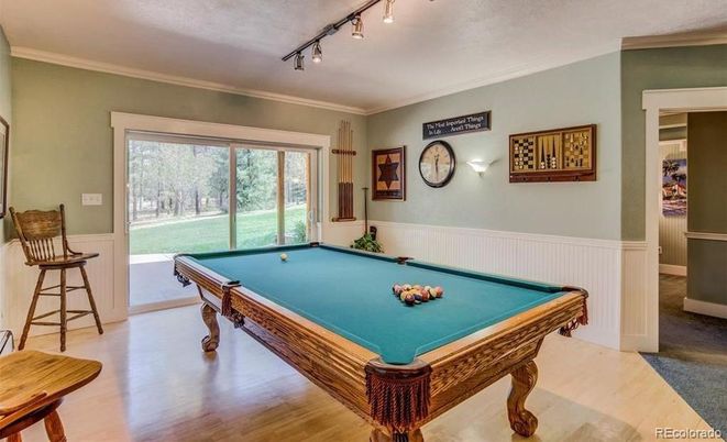 Billiard Table, Game Room, Interior, Wood Texture Flooring