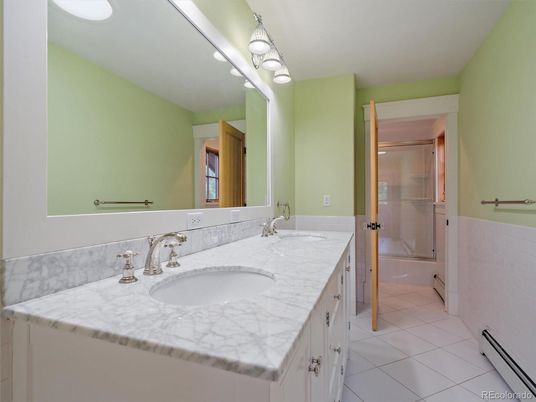 Bathroom, Dual Sink Vanities, Glass Shower, Interior