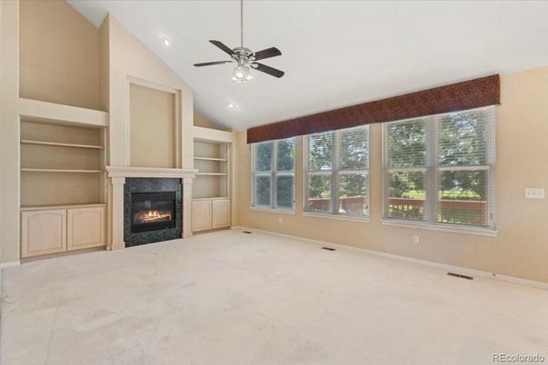 Empty room, Fireplace, Interior, Recessed Lighting
