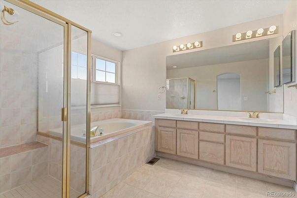 Bathroom, Dual Sink Vanities, Glass Shower, Interior