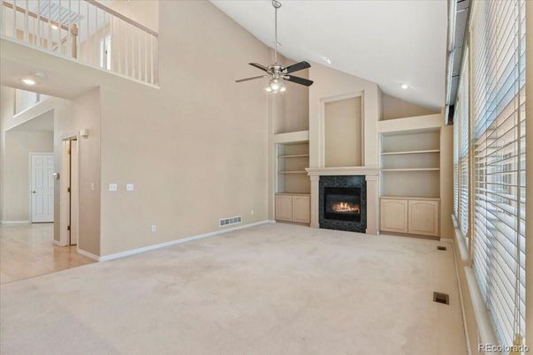 Empty room, Fireplace, Interior, Recessed Lighting