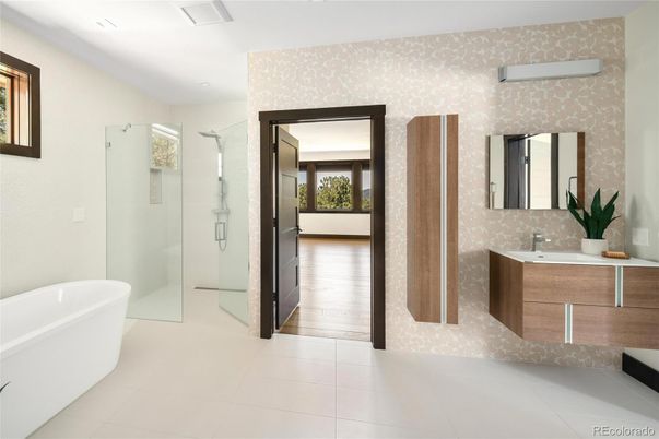 Bathroom, Dual Sink Vanities, Free Standing Baths, Glass Shower, Interior, Recessed Lighting