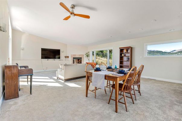 Dining room, Fireplace, Interior, Living room