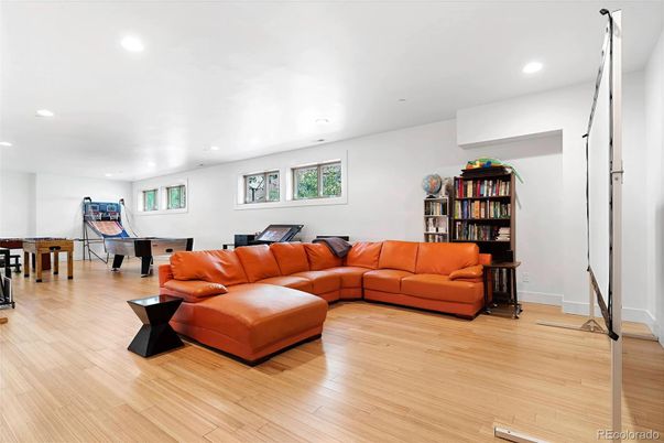 Game Room, Interior, Living room, Recessed Lighting, Wood Texture Flooring