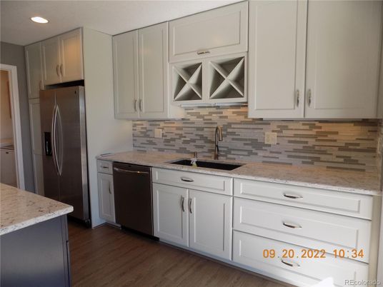 Interior, Kitchen, Recessed Lighting, Wood Texture Flooring