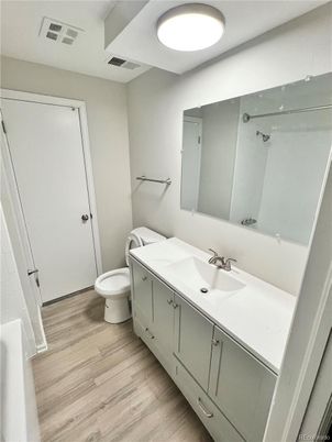 Bathroom, Dual Sink Vanities, Interior, Wood Texture Flooring