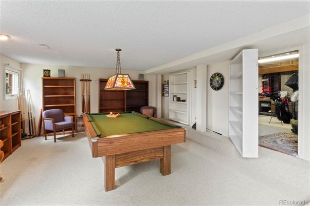 Billiard Table, Game Room, Interior, Pendant Lights, Recessed Lighting