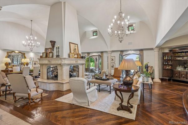 Chandelier, Fireplace, Interior, Living room, Wood Texture Flooring