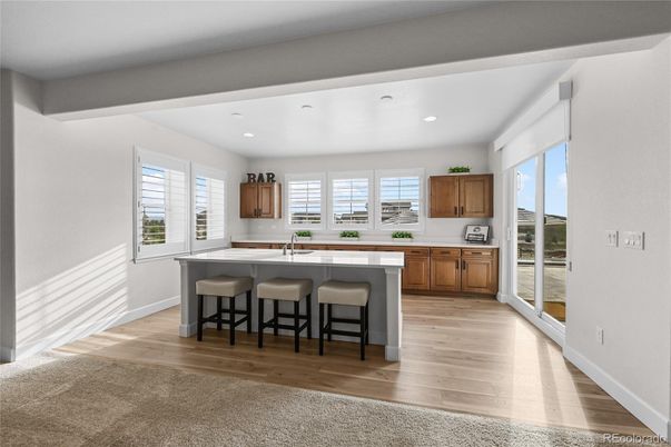 Interior, Kitchen, Recessed Lighting, Wood Texture Flooring