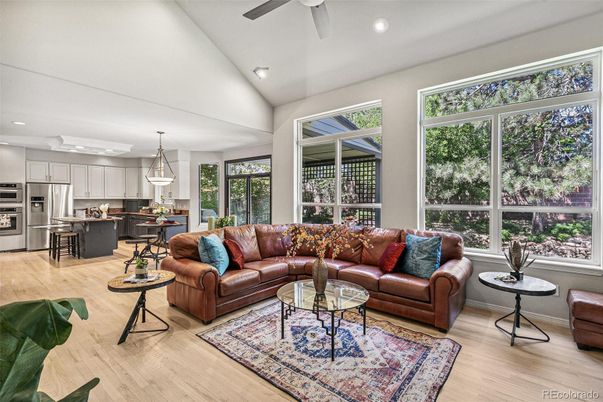 Interior, Kitchen, Living room, Pendant Lights, Recessed Lighting, Stainless Steel Appliances, Wood Texture Flooring