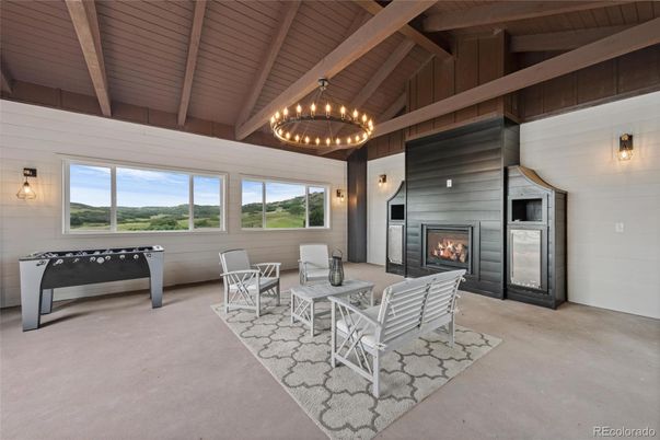 Chandelier, Fireplace, Game Room, Interior, Living room, Wooden Beams, Wooden Ceilings