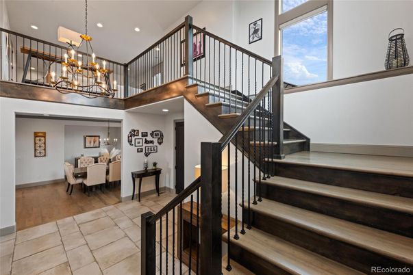 Chandelier, Dining room, Interior, Recessed Lighting, Wood Texture Flooring