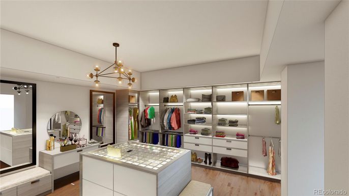 Interior, Pendant Lights, Walk-in Closets, Wood Texture Flooring