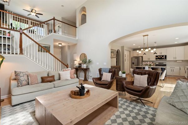 Interior, Kitchen, Living room, Pendant Lights, Recessed Lighting, Stainless Steel Appliances, Wood Texture Flooring