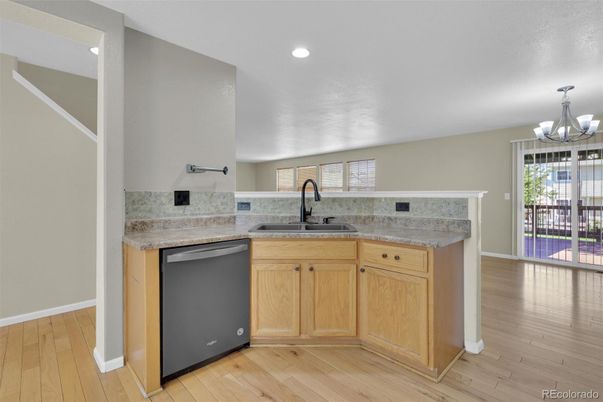 Chandelier, Interior, Kitchen, Recessed Lighting, Wood Texture Flooring