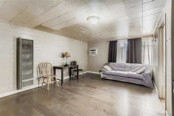 Home Office, Interior, Stone Walls, Wood Texture Flooring
