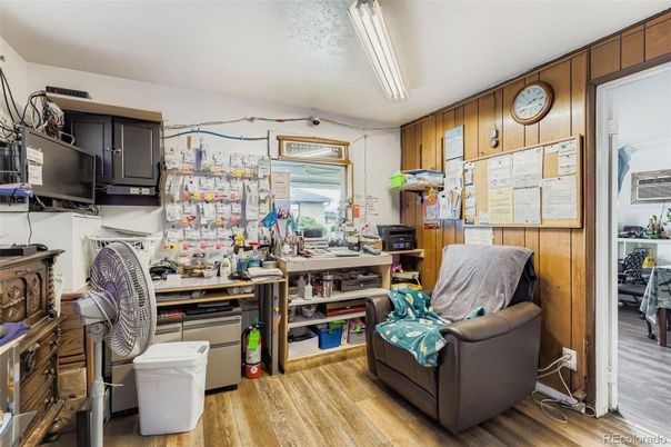 Home Office, Interior, Wood Texture Flooring, Wooden Walls