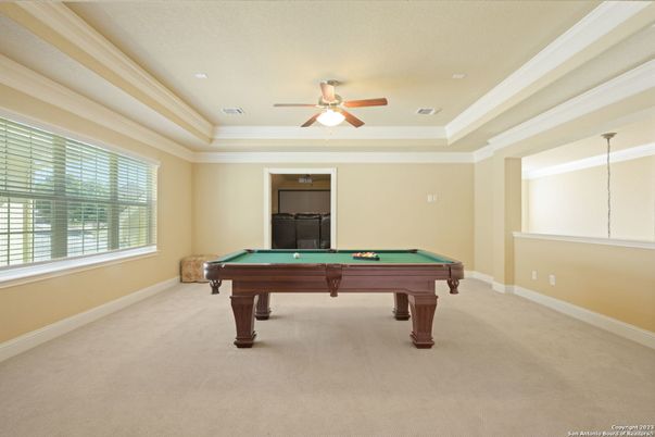 Billiard Table, Game Room, Interior, Recessed Lighting