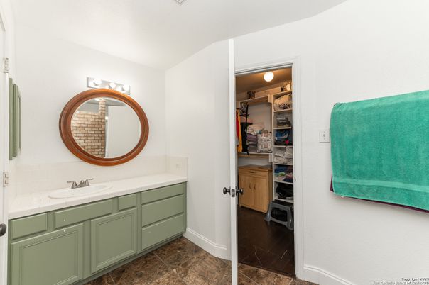 Bathroom, Dual Sink Vanities, Interior, Walk-in Closets, Wood Texture Flooring