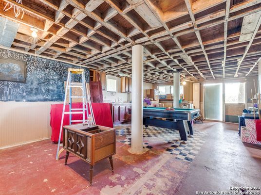 Billiard Table, Game Room, Interior, Wooden Beams
