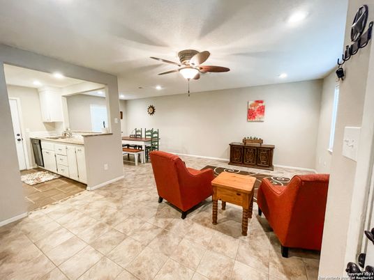 Dining room, Interior, Kitchen, Living room, Recessed Lighting