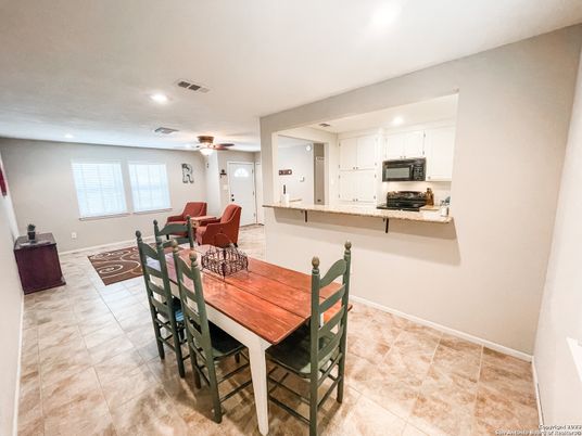 Dining room, Interior, Kitchen, Living room, Recessed Lighting