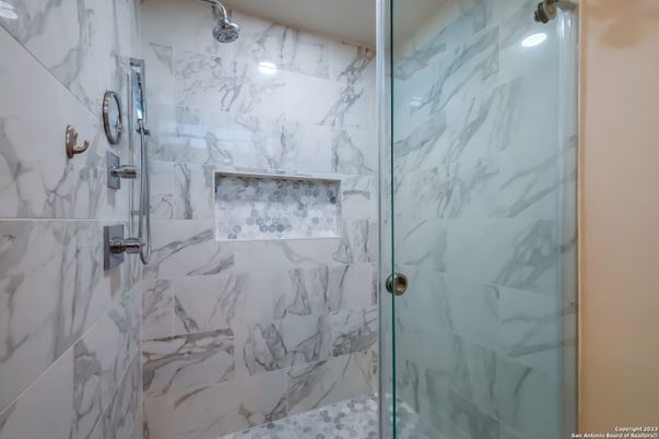 Bathroom, Glass Shower, Interior, Marble Walls