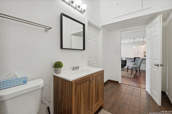 Bathroom, Dining room, Interior, Pendant Lights, Wood Texture Flooring