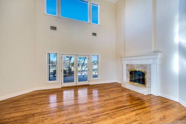 Empty room, Fireplace, Interior, Wood Texture Flooring