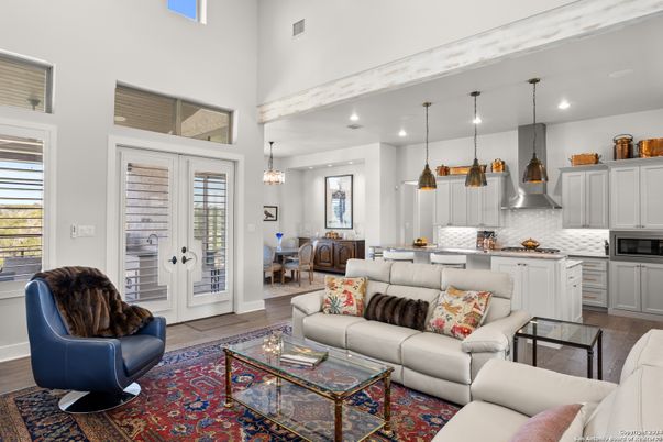 Dining room, Interior, Kitchen, Living room, Pendant Lights, Recessed Lighting, Wood Texture Flooring