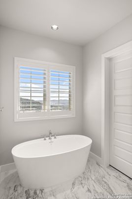 Bathroom, Free Standing Baths, Interior, Marble, Recessed Lighting