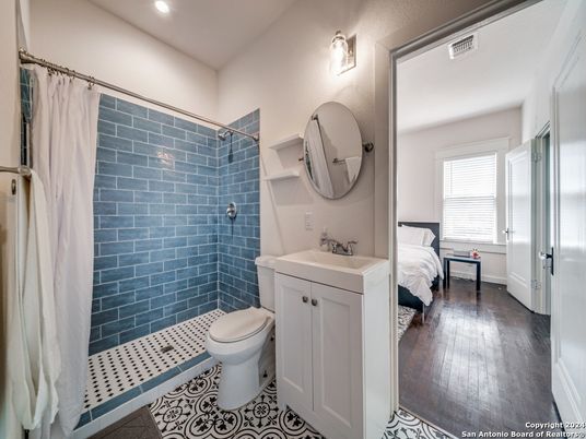 Bathroom, Bedroom, Interior, Recessed Lighting, Wood Texture Flooring