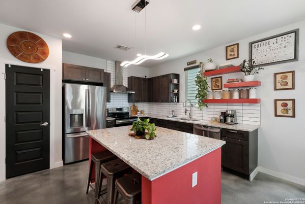 Interior, Kitchen, Pendant Lights, Recessed Lighting, Stainless Steel Appliances