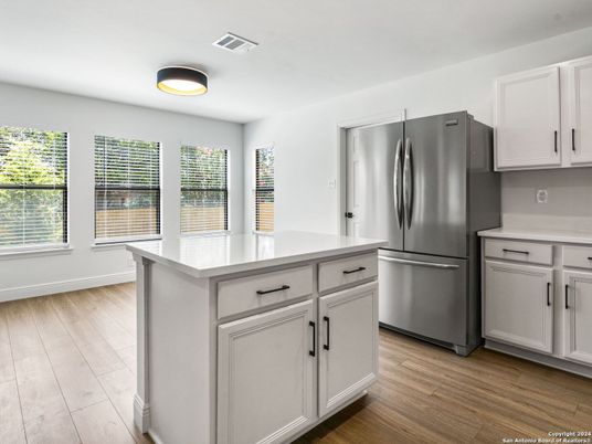 Interior, Kitchen, Stainless Steel Appliances, Wood Texture Flooring